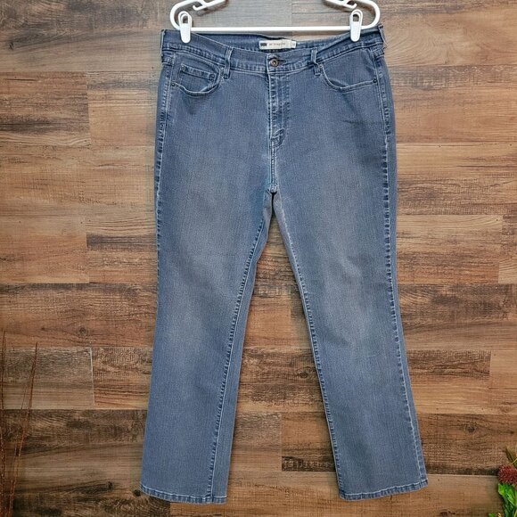 Levi's Jeans Size 16 Straight 505 High Rise Medium Light Wash Stretch Western - Picture 1 of 12